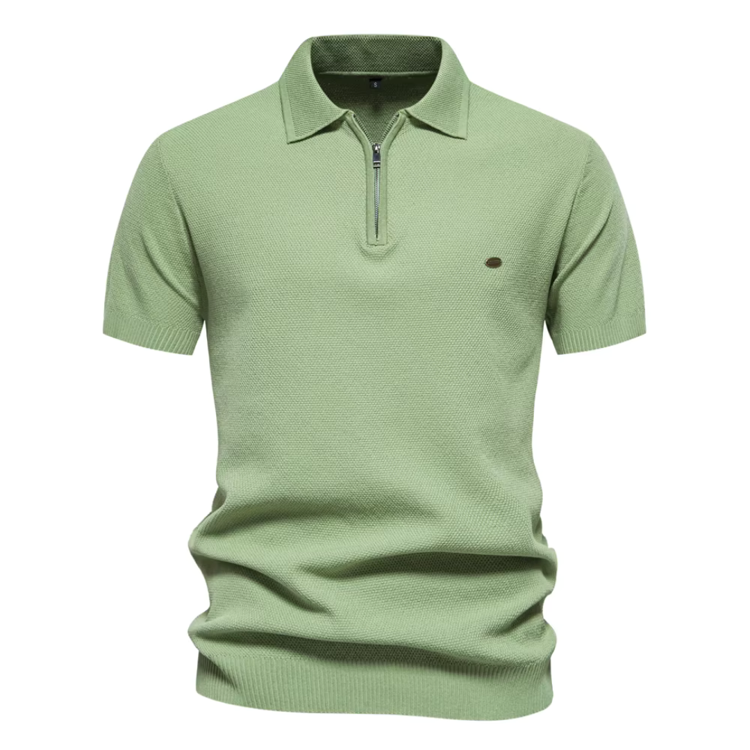 Lareno Fine Knit Zip Polo