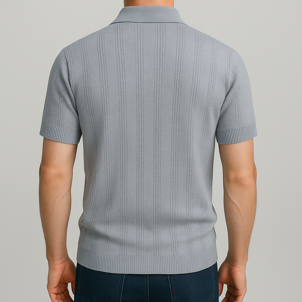Elvano Textured Knit Polo