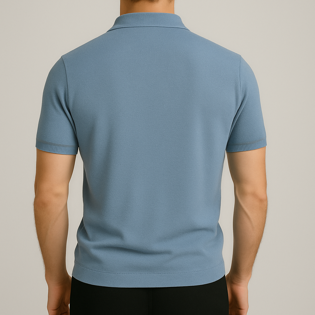 Lareno Fine Knit Zip Polo