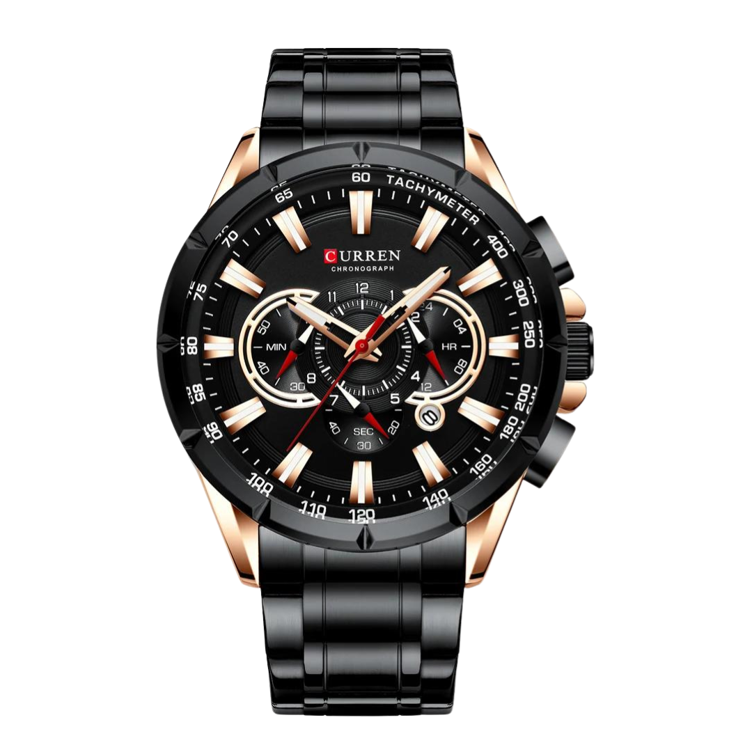 Curren Blue & Gold Chronograph Watch